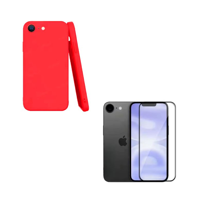 JOIGO - Carcasa Lamina de Vidrio Para iPhone 16e Rojo.