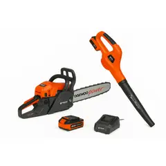 DAEWOO - Combo Motosierra Gasolina 45cc + Sopladora 20v 155 CFM