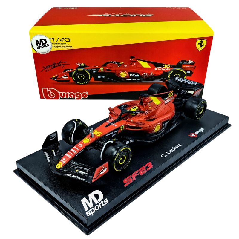BBURAGO - Auto F1 Ferrari Sf-23 Monza 2023 Ch.Leclerc Caja Acrili 1:43