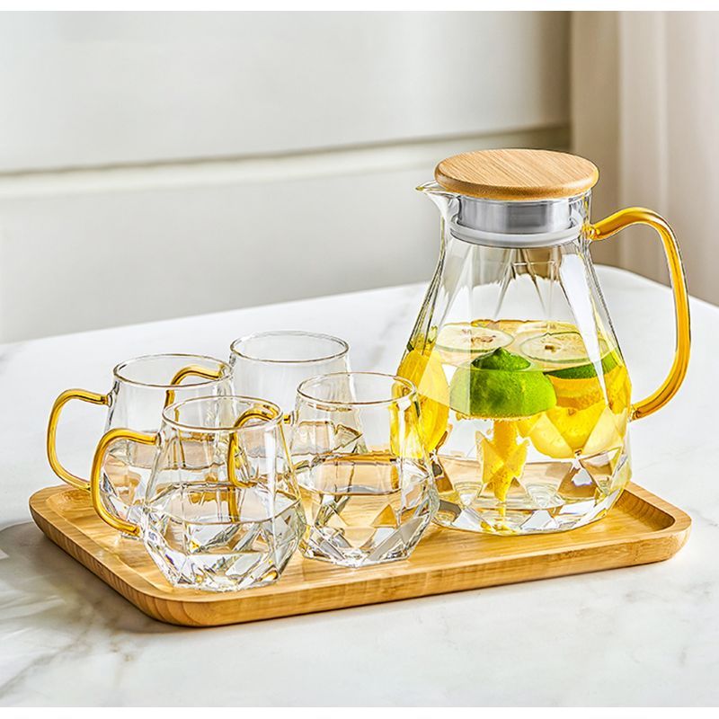 CHEFCHOICE - Juego Jarra De Té + 4 Tazas De Cristal Increíble