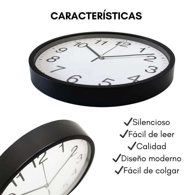 GENERICO - Reloj Pared Metal Decoración Moderno 30cm Silencioso Colores