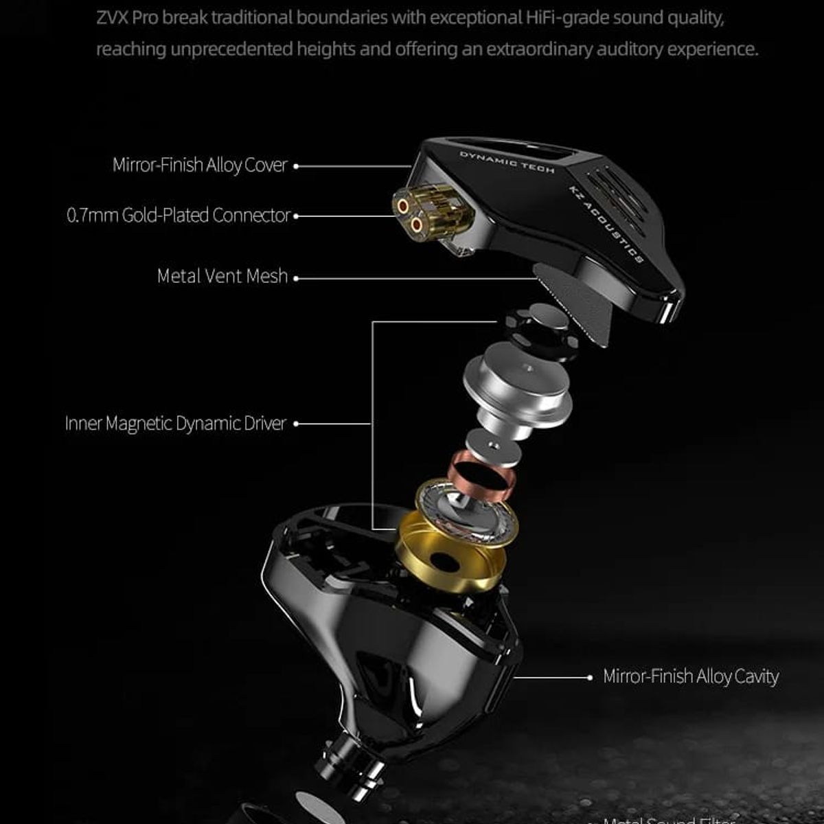 GENERICO - Audífonos  ZVX + Accesorios + Espumas + Estuche.