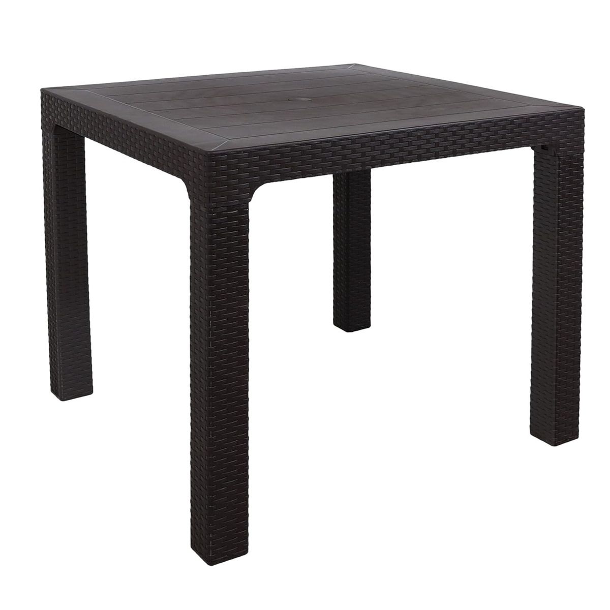 GENERICO - Mesa Roble Ratán Exterior Madera Living Comedor Terraza