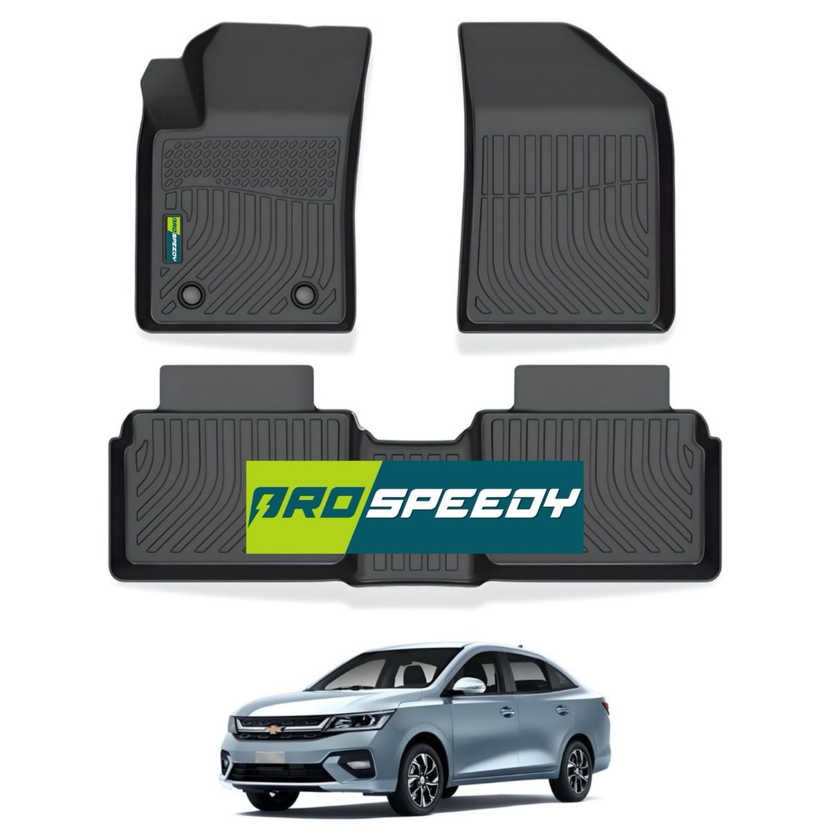 GENERICO - PISOS CALCE PERFECTO PROSPEEDY CHEVROLET SAIL 2024+ NEW 3PIEZAS