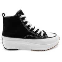 Zapatillas Mujer Urbanas Lona Plataforma Run Caña Alta.