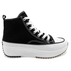 HERIEL - Zapatillas Mujer Urbanas Lona Plataforma Run Caña Alta