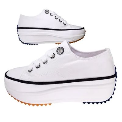 Imagen 2 del producto Zapatillas Lona Plataforma Run Mujer Urbanas Negra.