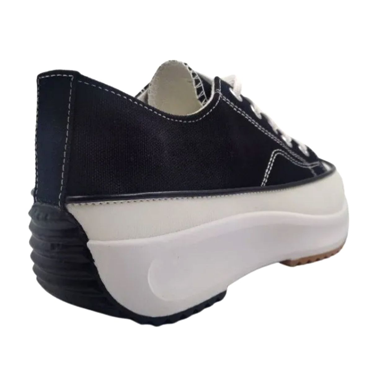 HERIEL - Zapatillas Lona Plataforma Run Mujer Urbanas Negra