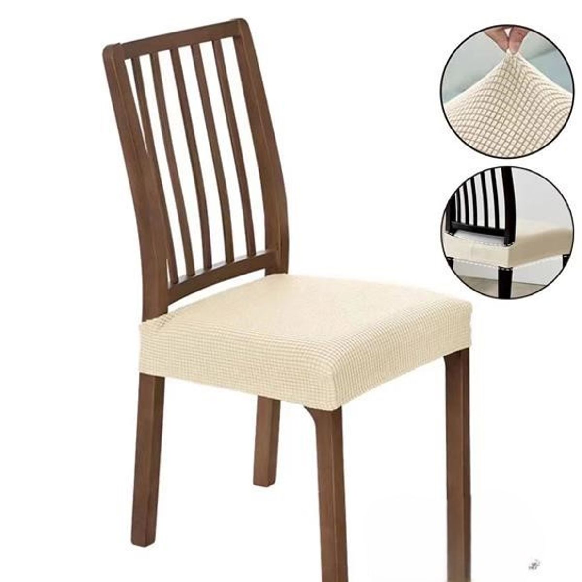 GENERICO - PACK DE 6 FUNDAS PARA ASIENTOS COLOR SOLIDO ELASTICADAS