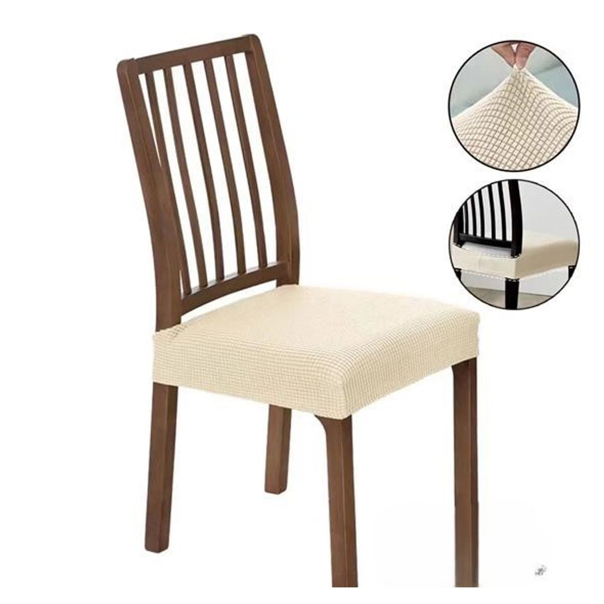 GENERICO - PACK DE 6 FUNDAS PARA ASIENTOS COLOR SOLIDO ELASTICADAS