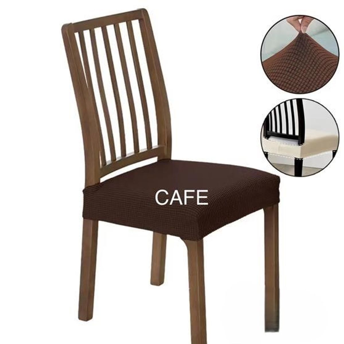 GENERICO - PACK DE 6 FUNDAS PARA ASIENTOS COLOR SOLIDO ELASTICADAS