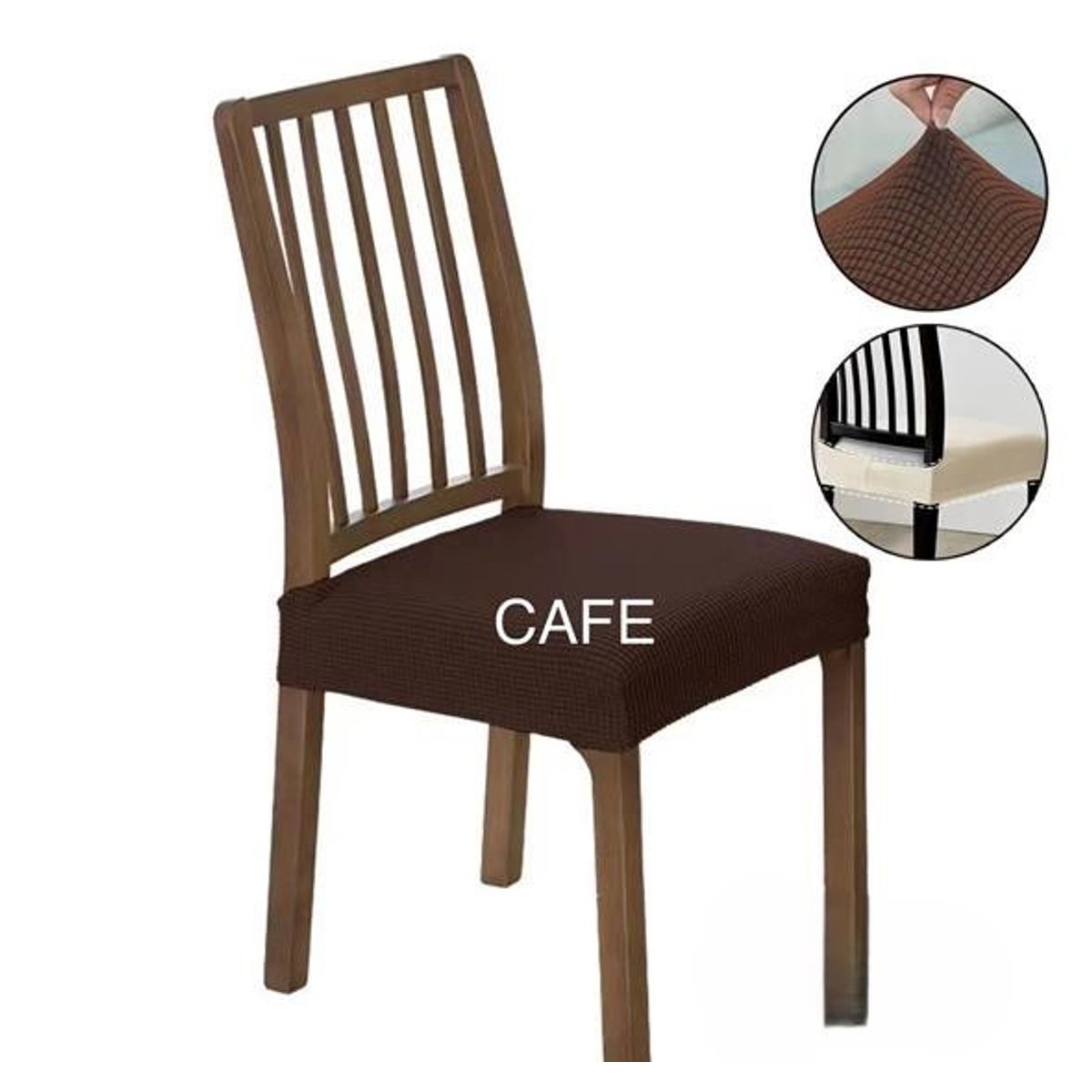 GENERICO - PACK DE 6 FUNDAS PARA ASIENTOS COLOR SOLIDO ELASTICADAS