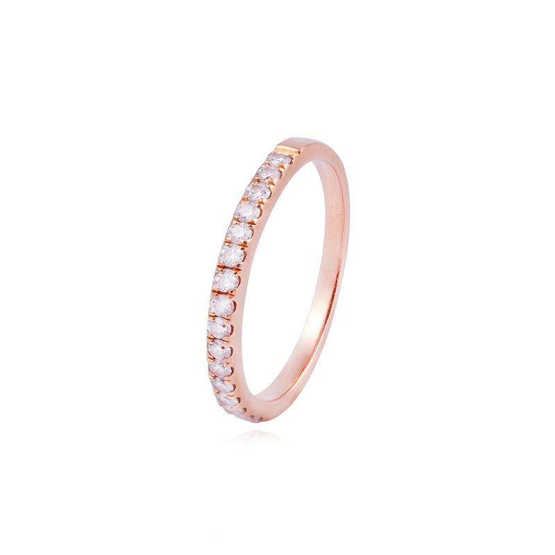 JB JOYAS BARON - Anillo Compromiso de Oro de 18kt Medio cintillo 22 puntos de diamante