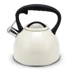WENS - Tetera con Silbato de Acero Inoxidable 3 Litros Crema