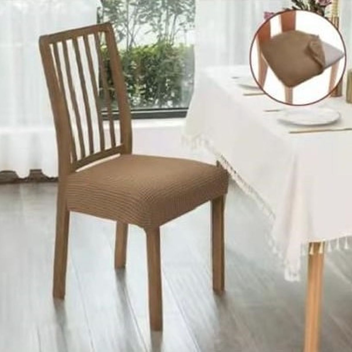 GENERICO - PACK DE 6 FUNDAS PARA ASIENTOS COLOR SOLIDO ELASTICADAS