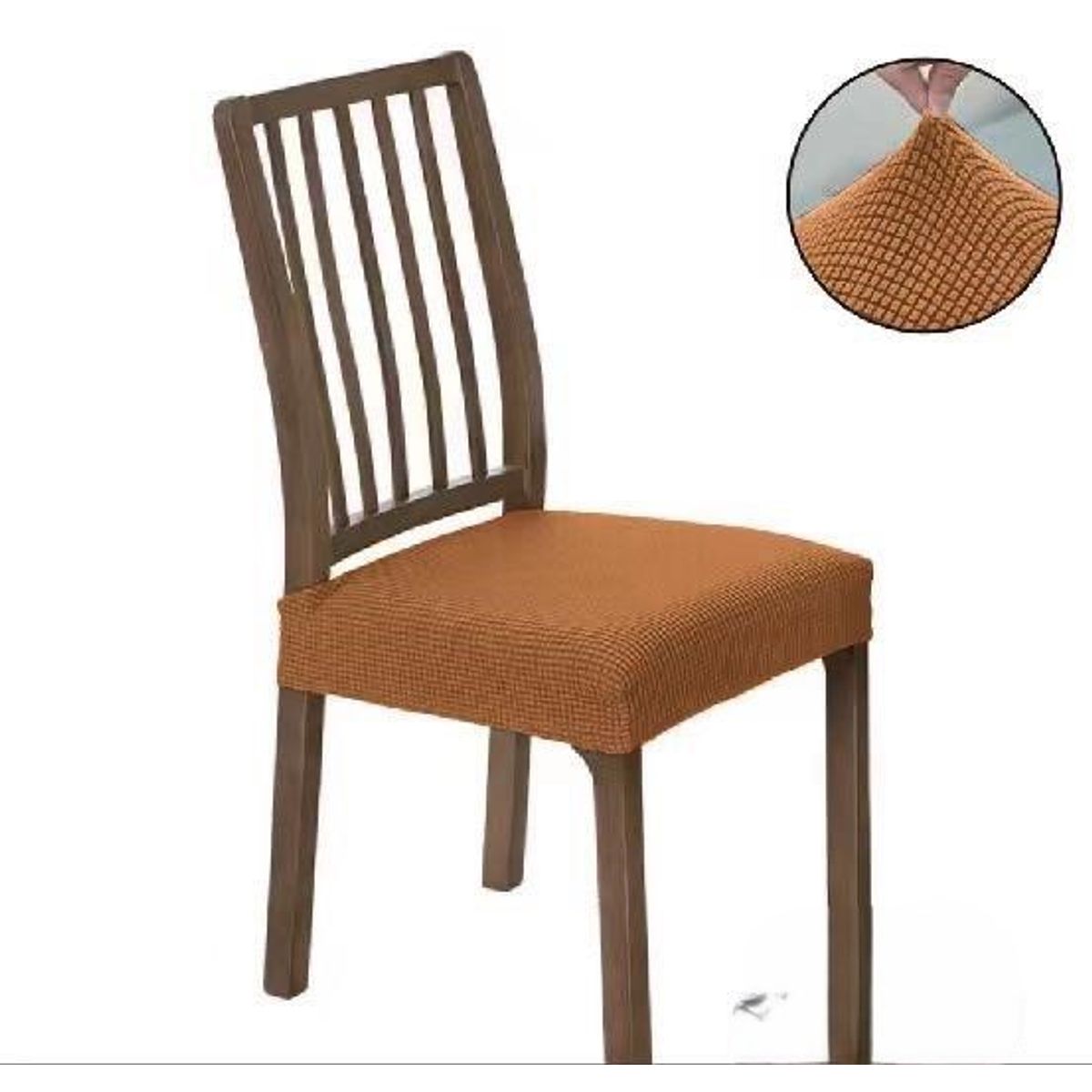 GENERICO - PACK DE 6 FUNDAS PARA ASIENTOS COLOR SOLIDO ELASTICADAS