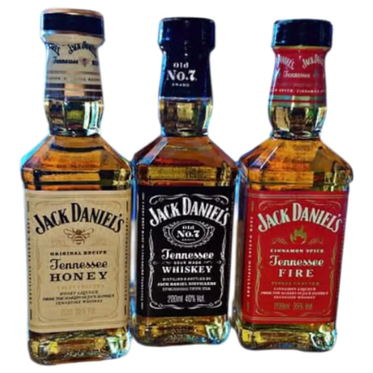 JACK DANIELS - 3 Whisky Jack Daniel's 200 ml  N°7 + Honey + Fire(Canela)