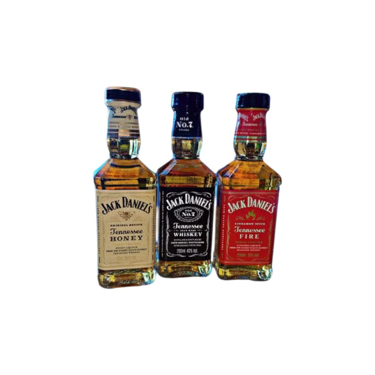 JACK DANIELS - 3 Whisky Jack Daniel's 200 ml  N°7 + Honey + Fire(Canela)