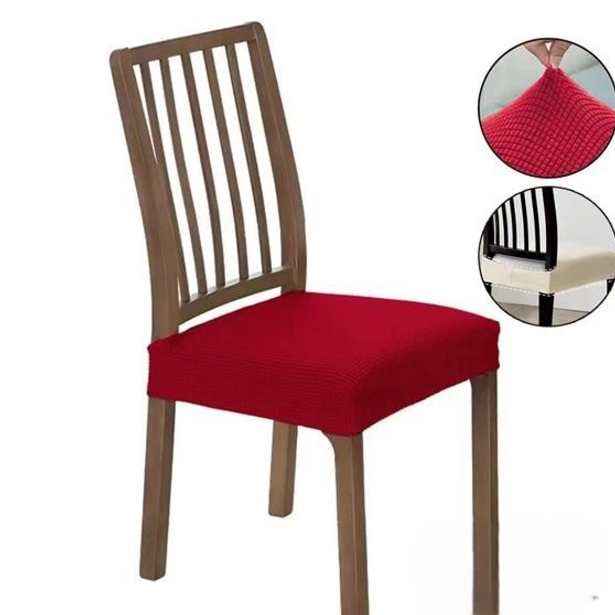 GENERICO - PACK DE 6 FUNDAS PARA ASIENTOS COLOR SOLIDO ELASTICADAS