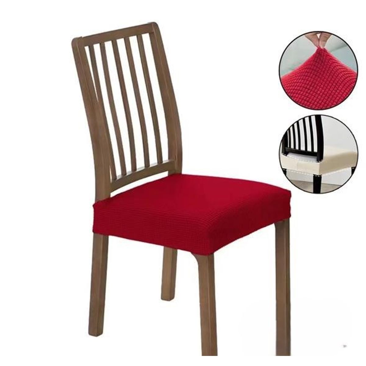 GENERICO - PACK DE 6 FUNDAS PARA ASIENTOS COLOR SOLIDO ELASTICADAS