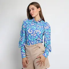 NATALIA SEGUEL - Polera Vane Celeste Manchas