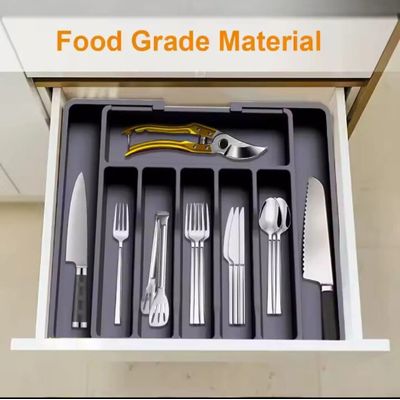 Imagen 2 del producto Organizador de cubiertos extensible para cajón Negro