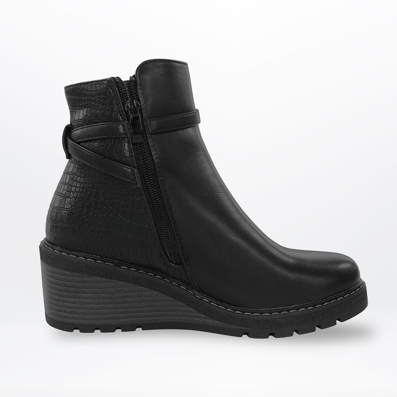 HERIEL - Botines de Invierno Mujer Eco Cuero con Plataforma Baja Blandos