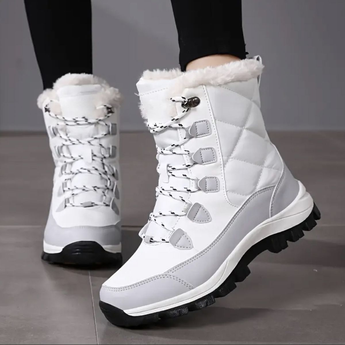 HERIEL - Botín Térmico Impermeable Forrado Con Chiporro Mujer - Nieve