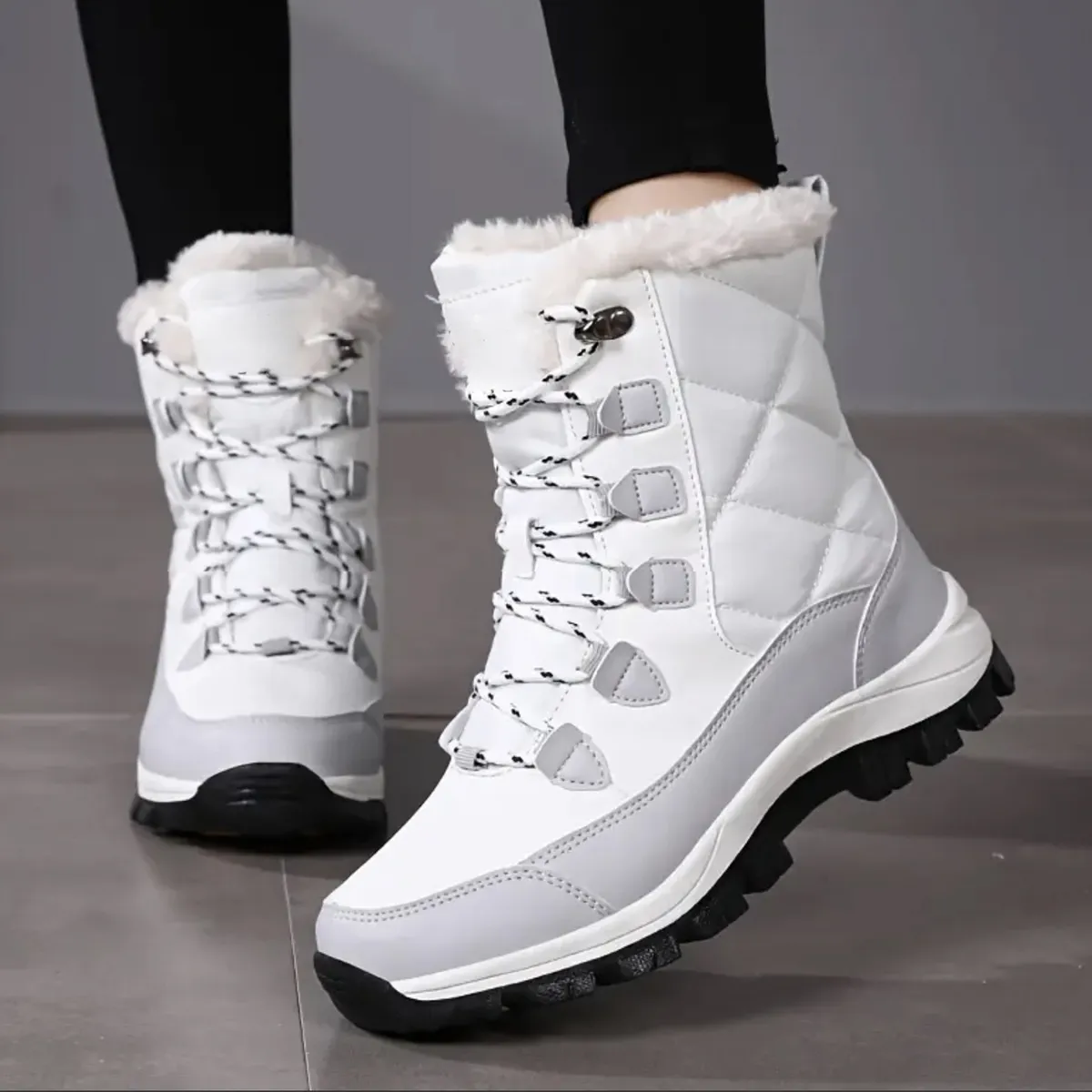 HERIEL - Botín Térmico Impermeable Forrado Con Chiporro Mujer - Nieve