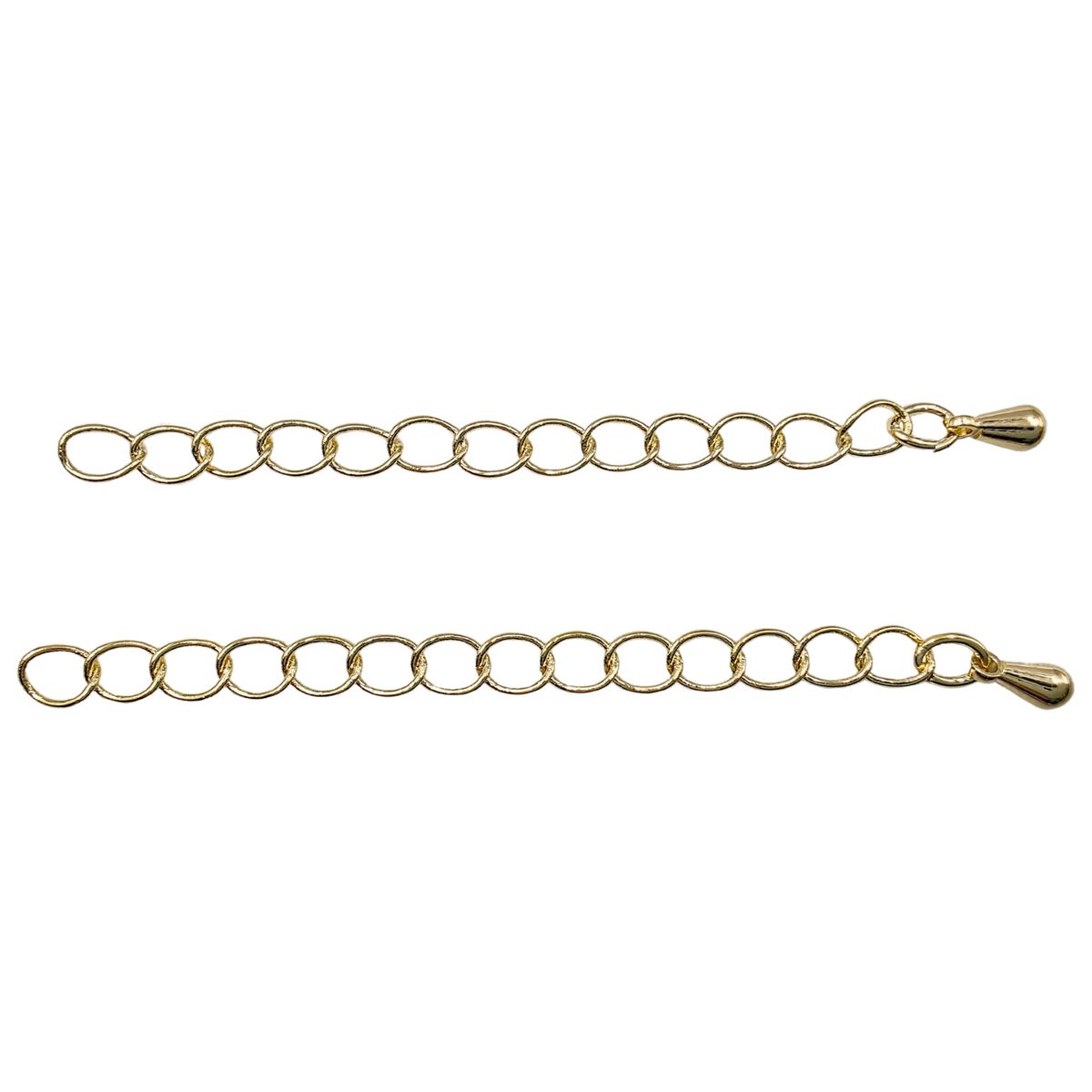 GENERICO - Docena de Cadenas de extensión 5cm con baño de oro