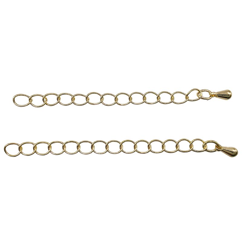 GENERICO - Docena de Cadenas de extensión 5cm con baño de oro