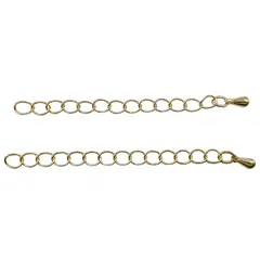 GENERICO - Docena de Cadenas de extensión 5cm con baño de oro