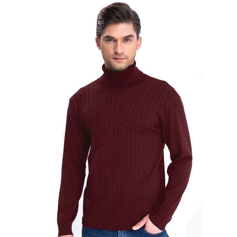 HERIEL - Sweater Chaleco Térmico Mezcla Lana Trenzado Hombre Cuello Alto