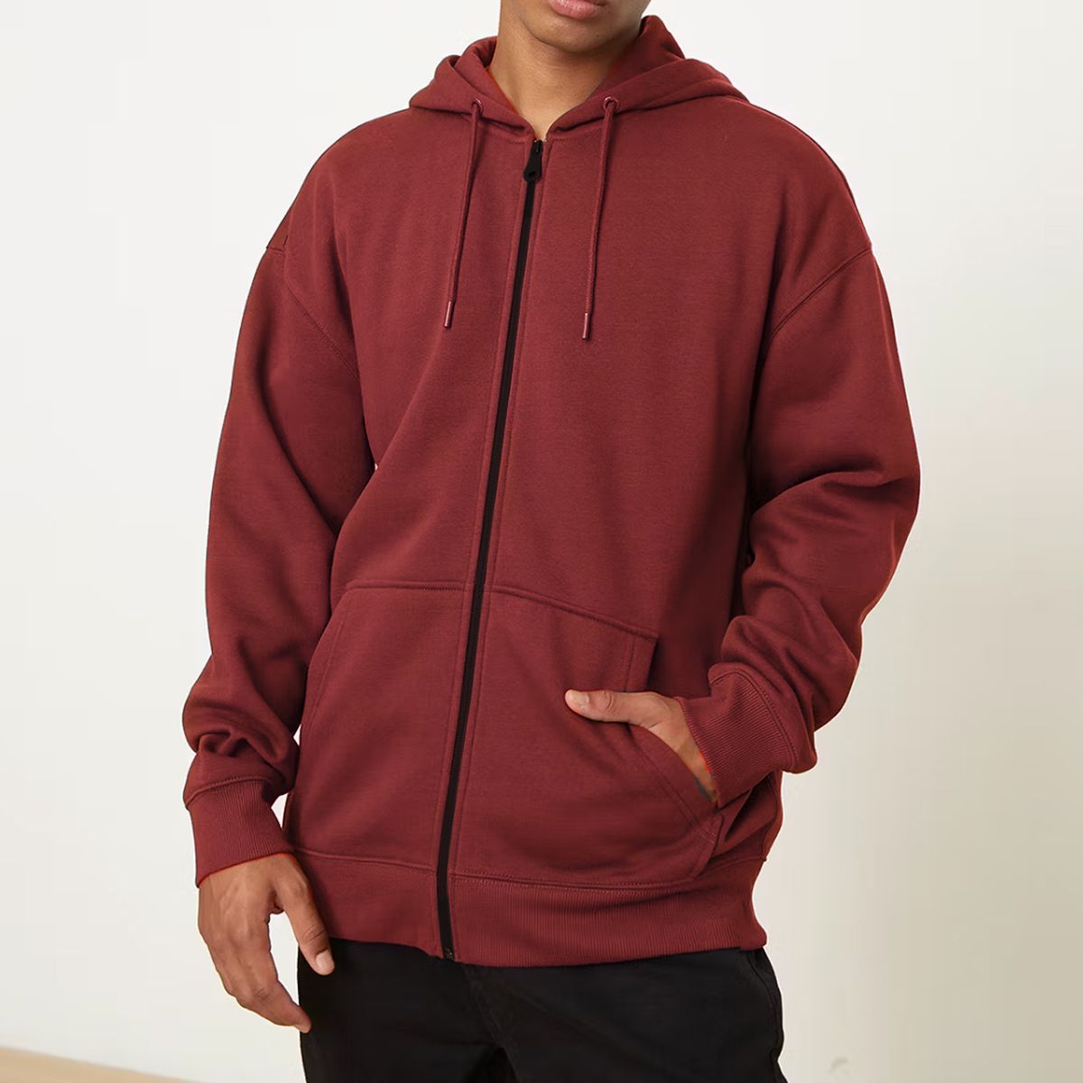 HERIEL - Polerón Hombre Térmico Forrado Polar Capuchón Canguro Cierre