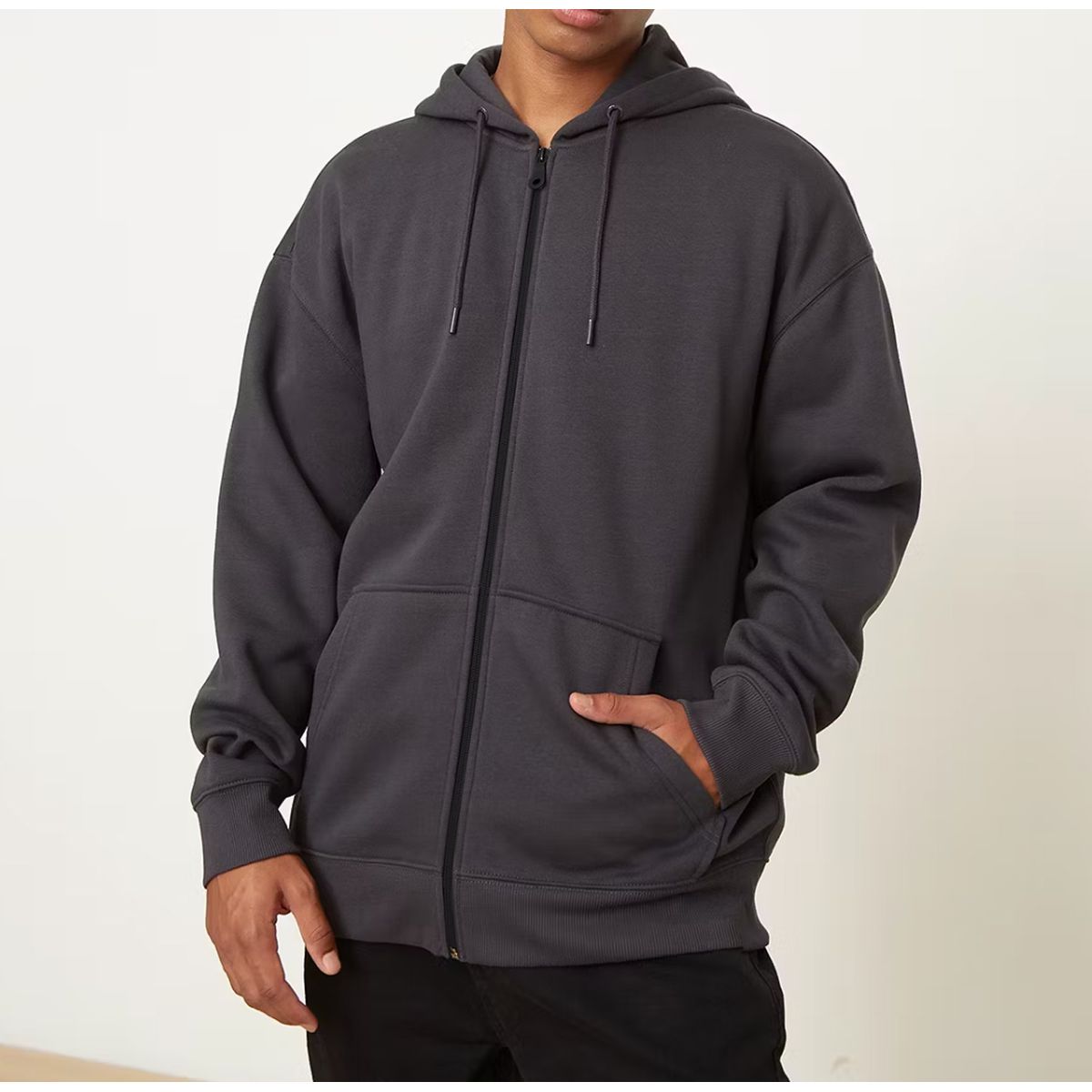 HERIEL - Polerón Hombre Térmico Forrado Polar Capuchón Canguro Cierre