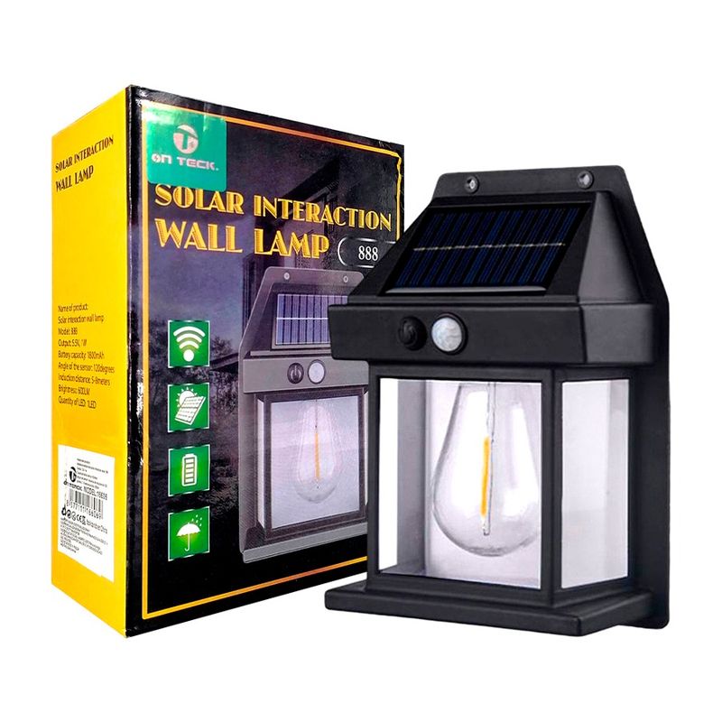 GENERICO - Lámpara Solar Pared Sensor Movimiento Cálido