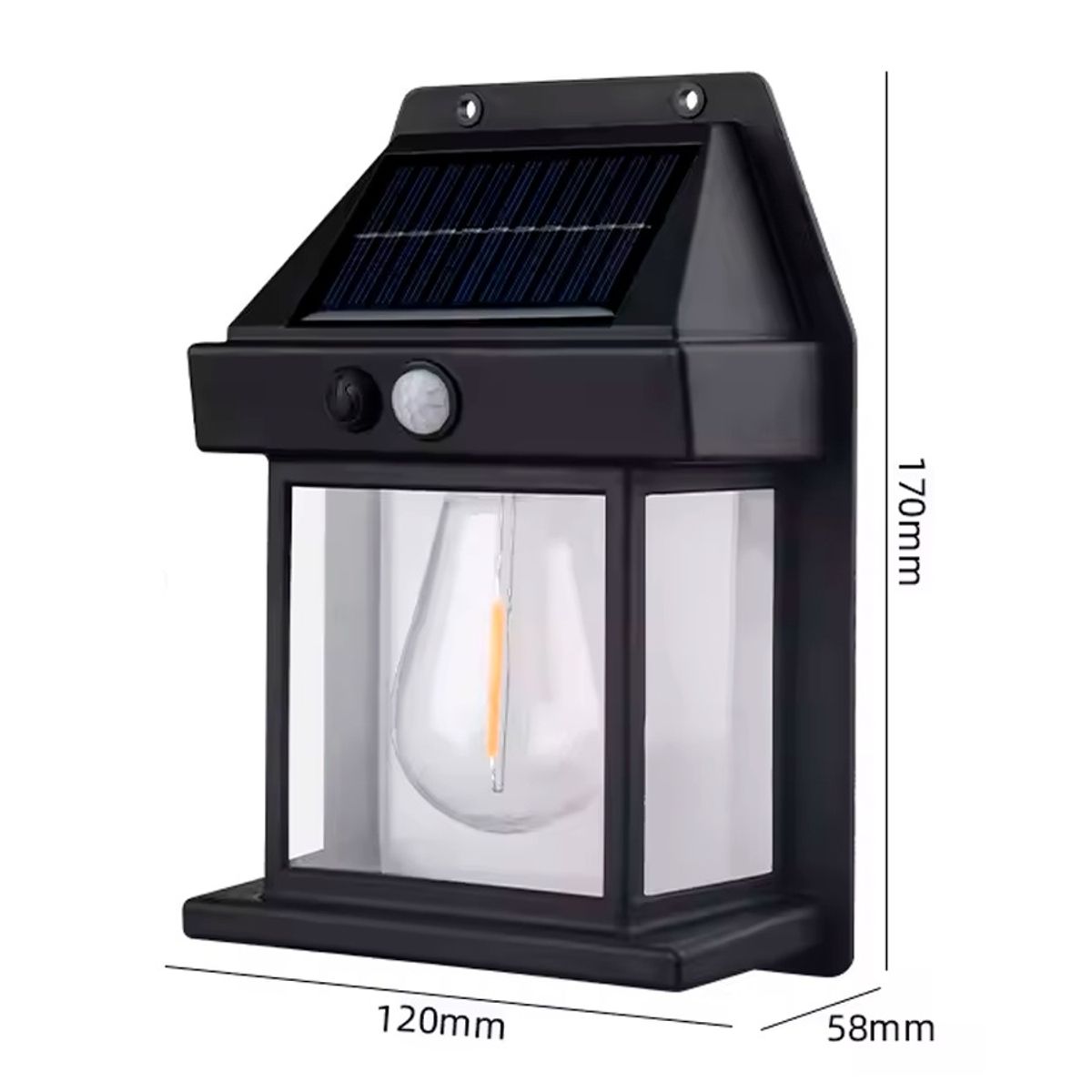 GENERICO - Lámpara Solar Pared Sensor Movimiento Cálido