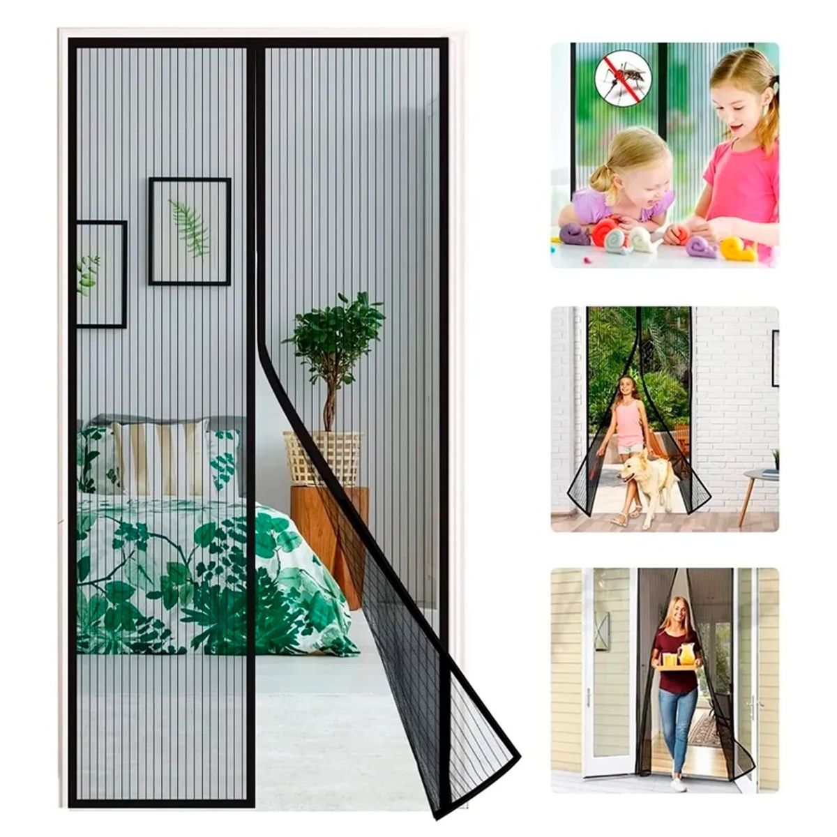 GENERICO - Mosquitero Magnético Antimoscas Mosquitos 100 X 210 Cm