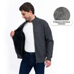 HERIEL - Sweater Chaleco Térmico Forrado Chiporro Mezcla Lana Hombre Cierre