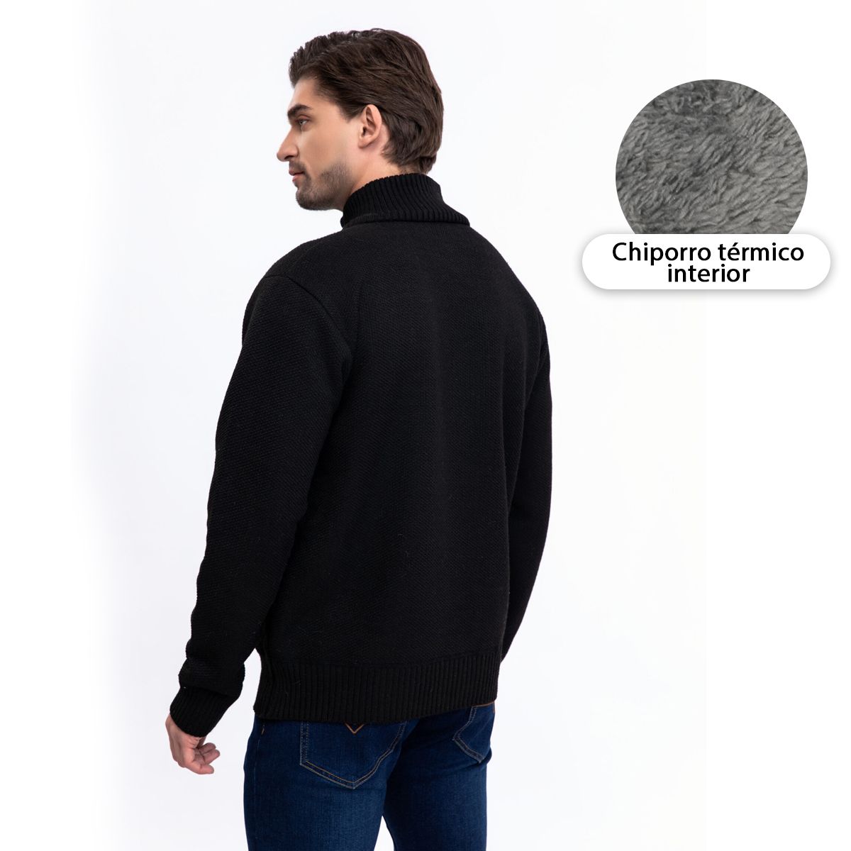 HERIEL - Sweater Chaleco Térmico Forrado Chiporro Mezcla Lana Hombre Cierre