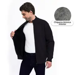HERIEL - Sweater Chaleco Térmico Forrado Chiporro Mezcla Lana Hombre Cierre