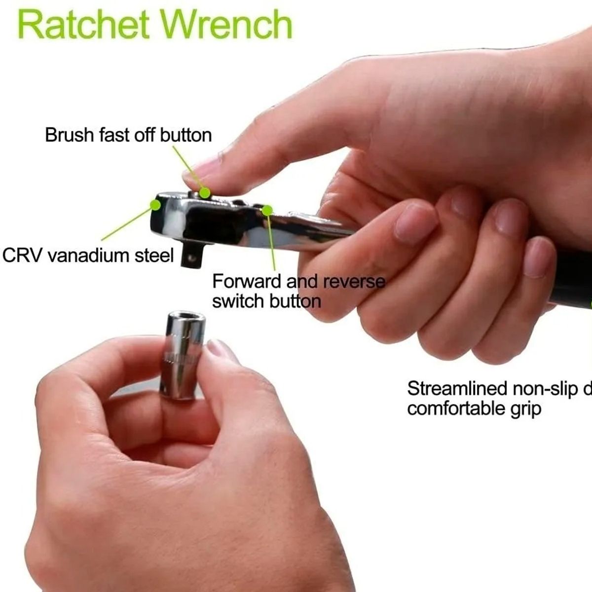 GENERICO - Caja De Herramientas Dados Ratchet 46 Piezas 1/4″