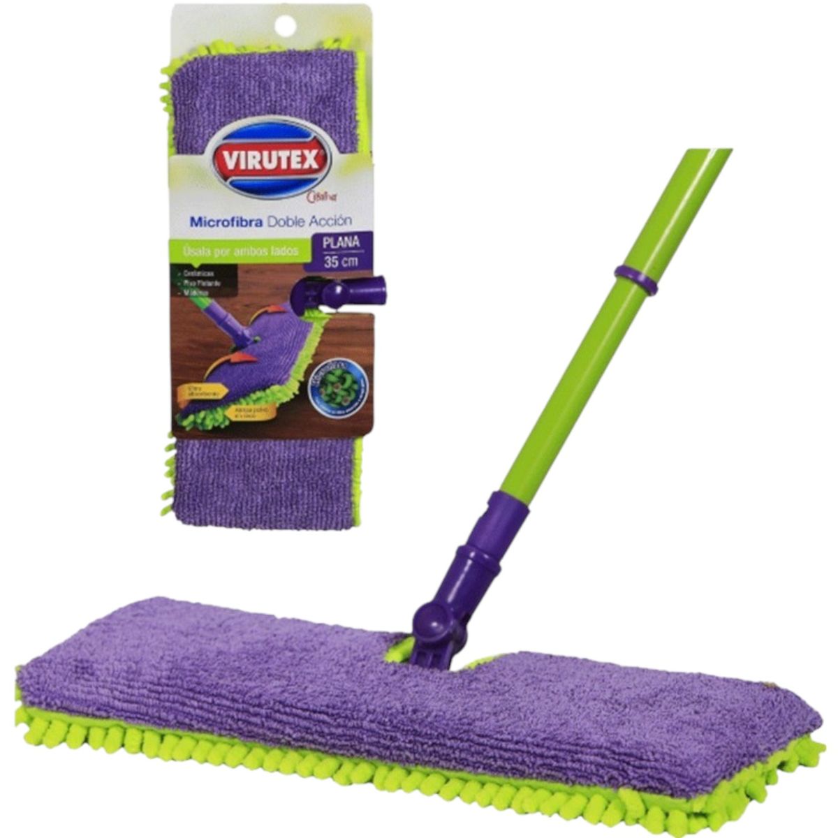 VIRUTEX - Mopa Trapeador Microfibra Virutex 35 cm