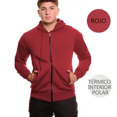 HERIEL - Polerón Hombre Forrado Polar Capuchón Cierre