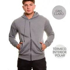 HERIEL - Polerón Hombre Forrado Polar Capuchón Cierre