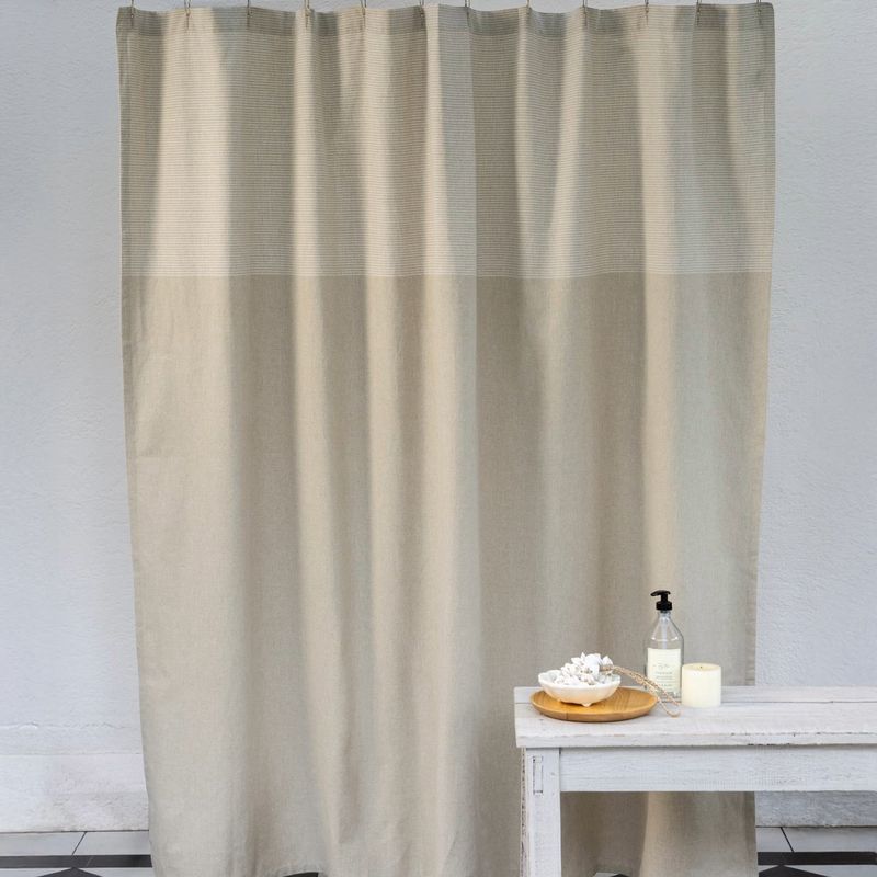 LOUNGE - Cortina De Baño Mujer Líneas Beige