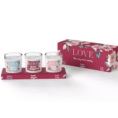 GENERICO - SET de 3 velas perfumadas en vaso de vidrio