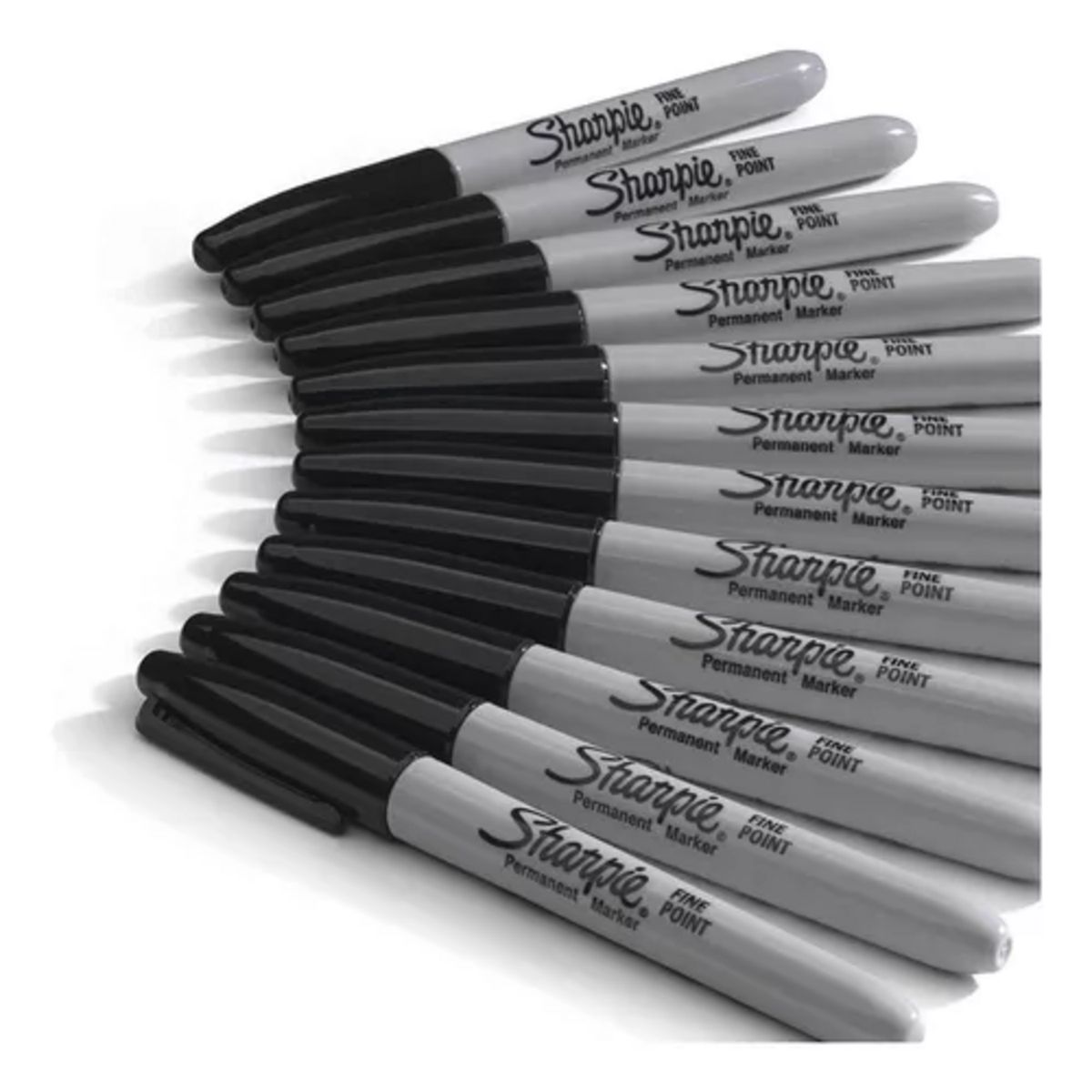 SHARPIE - Marcador Permanente Sharpie Punta Fina Negro Caja X12+2