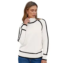 RURUTOTO - Sweater de cuello alto Mujer Negro