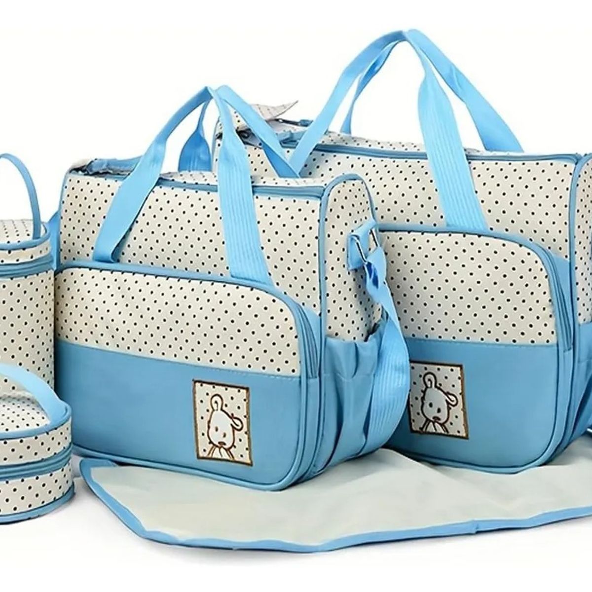 GENERICO - Pañalera Bolso Materno Práctico Moda Bebe Portátil Celeste